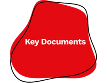 A red, irregular blob shape outlined in black with the words Key Documents in bold white text centred inside.